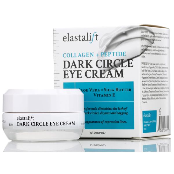 Elastalift Dark Circle Under Eye Treatment Cream | Brightening & Firming Collagen Cream W/Peptides + Vitamin E Moisturizer Eye Cream For Dark Circles & Puffy Eyes | Skin Care Face Cream, 1 Fl Oz