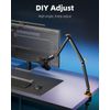 Rotatable Mic Arm with Clamp Boom Arm for Light Mics 3/8'' 5/8'' Thread