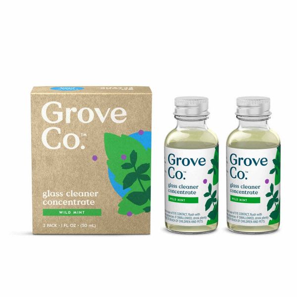 Grove Co. Glass Cleaner Concentrate new nip 2 pack wild mint
