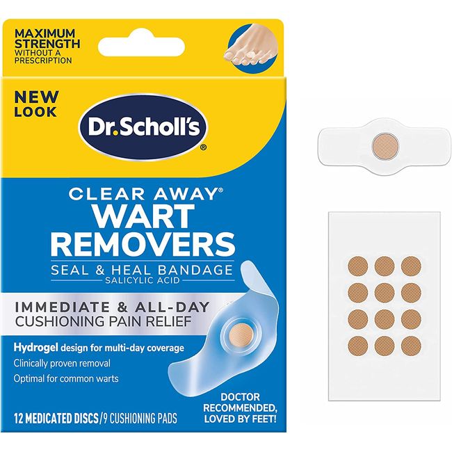 Dr. Scholl'S Clear Away WART Remover HYDROGEL Bandage // 12 Discs/9 Cushions, Cl