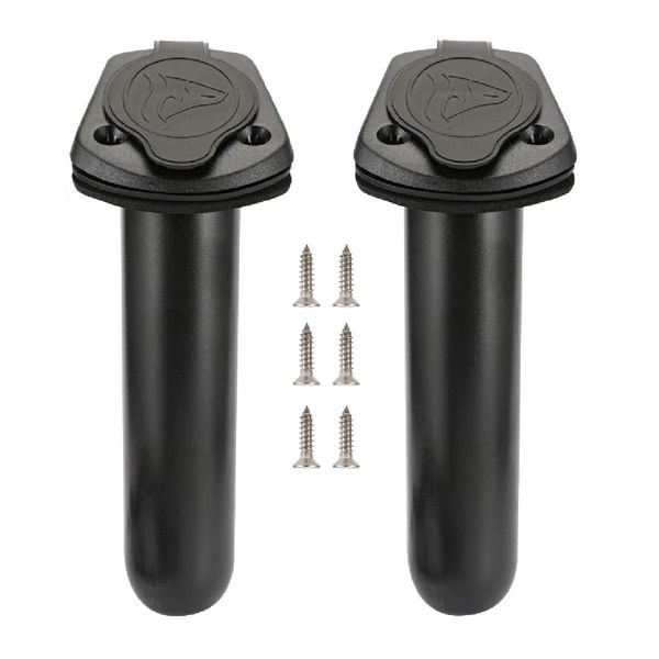 Anndason 2 Pcs Kayak Deck Plastic Flush Mount Fishing Boat Rod Holders and Cap Cover, Fishing Tackle Accessory Tool