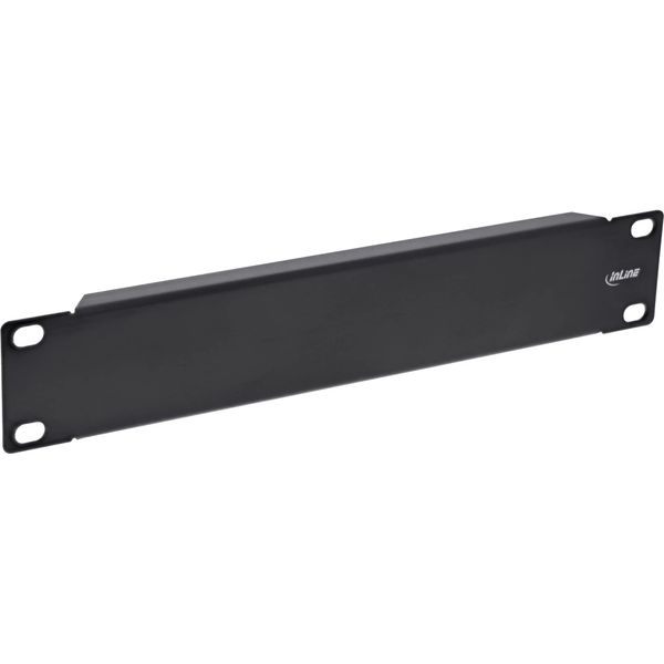 InLine® 10 Inch Blank Plate, 1U, RAL 9005, Black