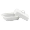 Apollo White Ceramic Butter Storage Dish with Cover Lid