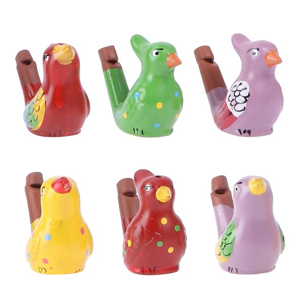 6pcs Ceramic Bird Whistles Bird Call Toy Bird Water Whistles Porcelain Bird Water Whistle Ceramic Bird Whistles Toys for Kids Birthday Easter (Mixed Color)