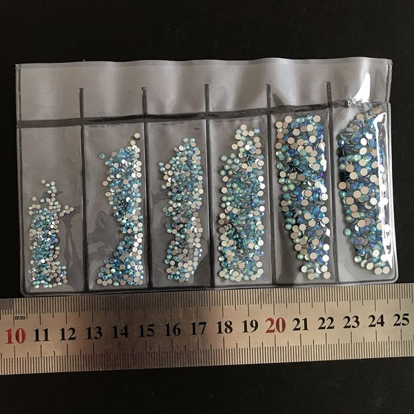 SS4-SS12 1728PCS/PACK (1.5MM-3.2MM) Lake Blue AB Drill Rhinestone Glass Rhinestone Crystal Nail Decoration Figure Model Car Jewelry Clothing Decoration DIY Handmade Decoration Accessories -Lake Blue-AB