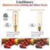 LiteHistory Dimmable T6 led Bulb 25W Candelabra led 2200K Amber 120lm 2W e12 T25 led Bulb 6Pack