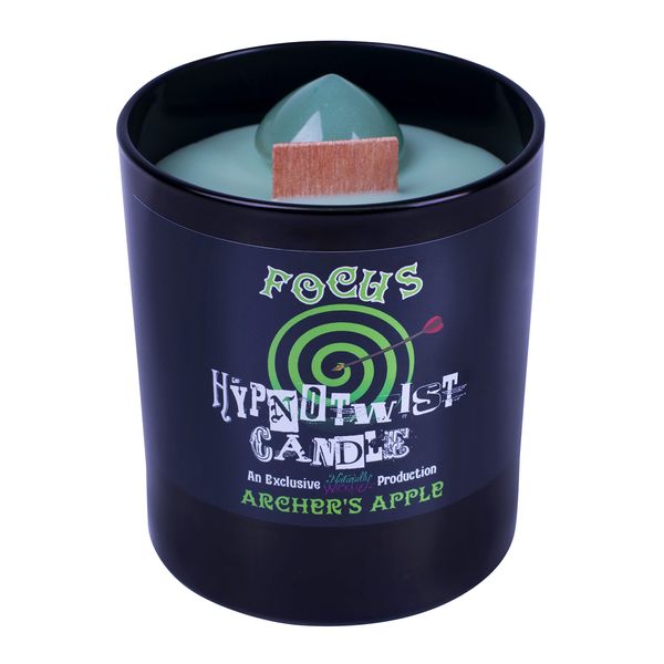 Naturally Wicked Hypnotwist Focus Candle | Hypnotic Crystal Spell Candle | Inc Crystal Spinning Top