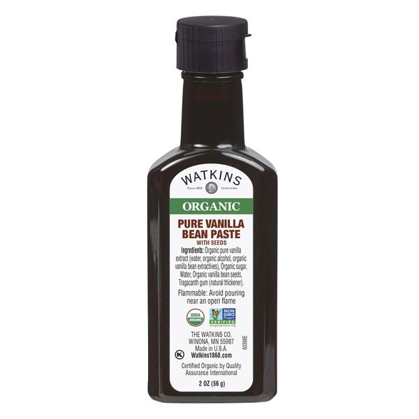 Watkins Organic Pure Vanilla Bean Paste, Non-GMO, Kosher, 2 oz. Bottle, 1-Pack