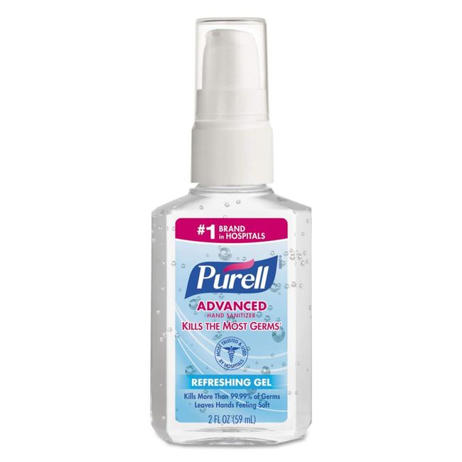 Purell Advanced Hand Sanitizer Refreshing Gel, Pump Bottle, 2 Ounce