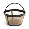 Gold Tone Reusable Basket-style 10-12 Cup Coffee Filter with Solid Bottom
