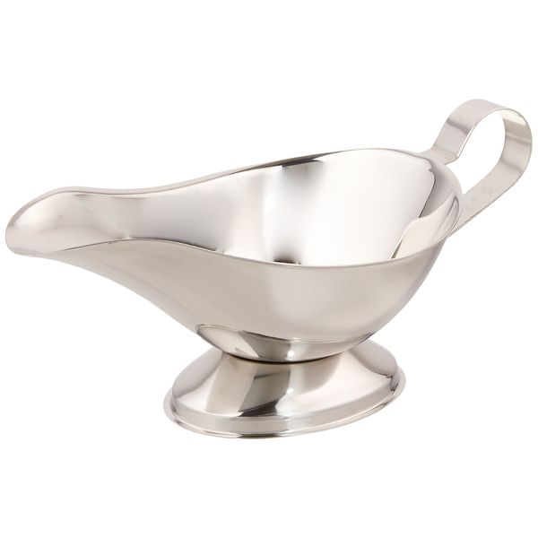 Royal Industries Gravy Boat, Stainless Steel, 16 Oz, Silver