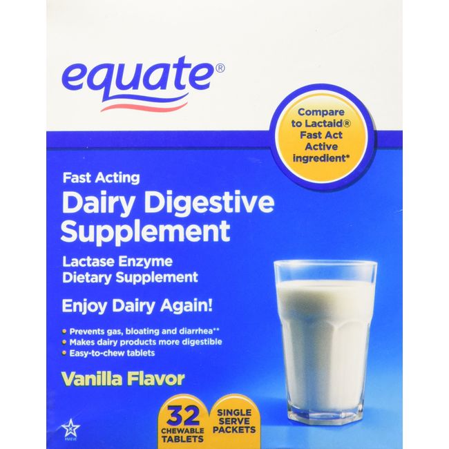 Equate Dairy Digestive Supplement, 32 Chewable Tablets EveryMarket