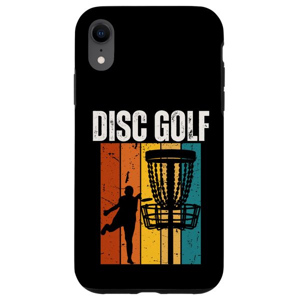 iPhone XR Disc Golf Player Vintage Retro 70s Design Disc Golf Case