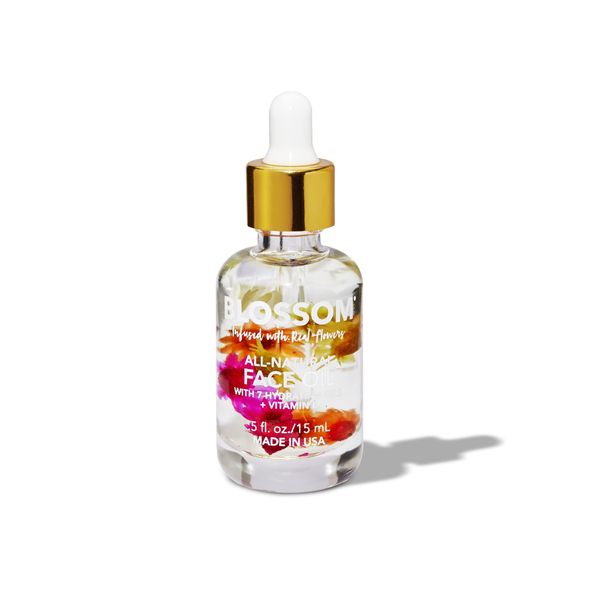 Blossom Unscented All Natural, Vegan, Cruelty Free Face Oil with Vitamin E, Infused with Real Flowers, Made in USA, 0.5 fl. oz., Summer Breeze