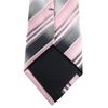 TigerTie Designer Krawatte in rosa hellrosa silber anthrazit grau gestreift