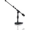 Gator Frameworks Short Weighted Base Microphone Stand with Telescopic Boom Arm
