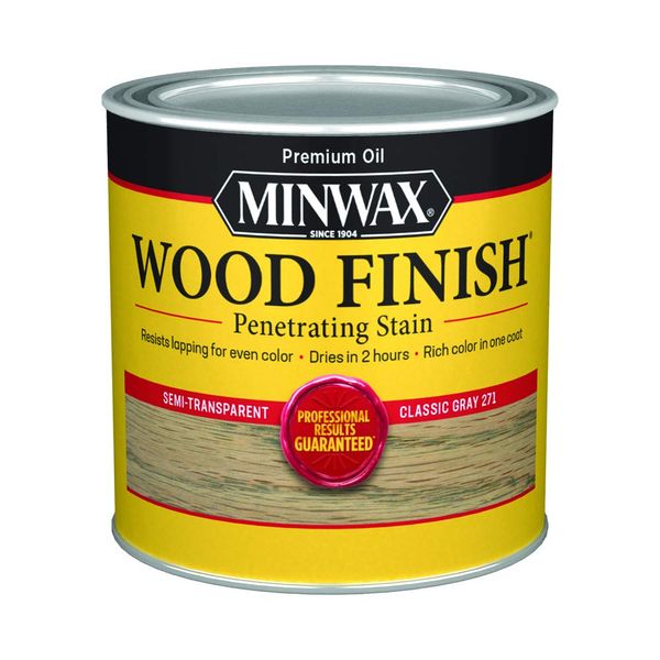 1/2 pt Minwax 22761 Classic Gray Wood Finish Penetrating Oil-Based Wood Stain