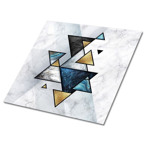 Kitchen Tile Stickers Splashback Floor Peel and Stick Abstract marble triangles