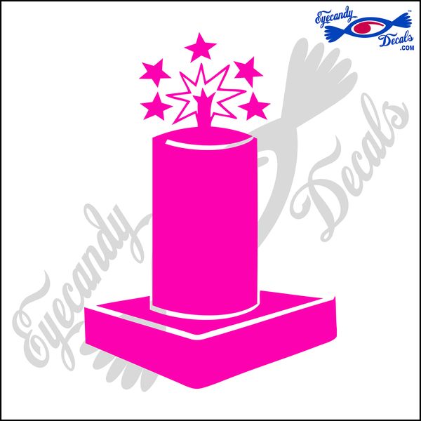 Eyecandy Decals Fireworks Mortar 6 INCH Decal Sticker HOT Pink