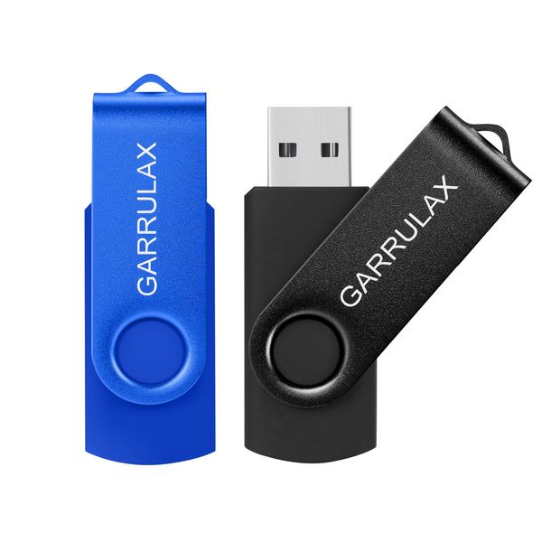 GARRULAX USB Flash Drive, 32GB USB 2.0 Rotatable Memory Stick Date Storage Pendrive Thumb Drives (2 Pack)