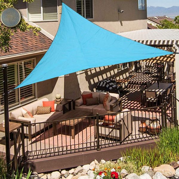 Sun Shade Sail Water-resistant Triangle Sun Shade UV Block Sunscreen Awning Garden Beach Patio Canopy 3x3x3m, Blue