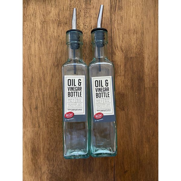 Tablecraft  Oil and Vinegar Bottle w/Pourer  Clear 8.5os Each