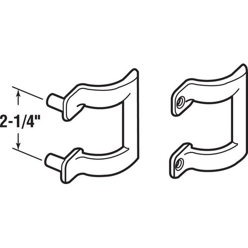 Prime-Line M 6160 Shower Door Handle Set, 2-1/4 In. Mounting Hole Centers, Diecast Construction (1 Set)