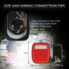Wellmax 2PC 12V Universal LED Trailer Tail Lights with 38 Red, White LEDs - Stop, Turn, Tail, Backup & Signal Lights