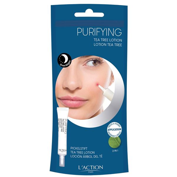 L'Action Paris Purifying Tea Tree Lotion, Enriched With Corn Starch & Lactic Acid, Repairs, Conceals & Matifies Problem Skin - 10ml