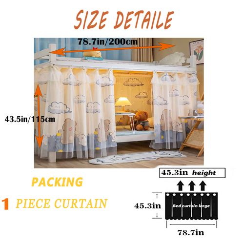 Navhao 1 Panels,Bottom Bunk Bed Curtains Cloth Breathable Bed Canopy Men Women Curtain Shading Nets for Single Bed