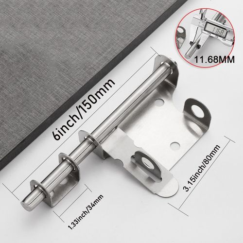 TBNOD 2 Inch Sliding Gate Latch Thickening Heavy Duty Barrel Bolts Safety Door Lock Padlock Hole Safety Interior Door Latches Lock (6 inch)