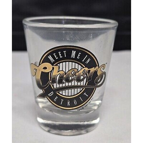 Vintage Cheers Detroit Michigan Bar Shot Glass Travel Souvenir Barware Collectib