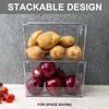 4 Pack Large Stackable Storage Bins Plastic Container Organizer Pantry Storage