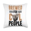 Brewed for Cool People Iced Coffee Lover Cold Brew Caffeine Throw Pillow