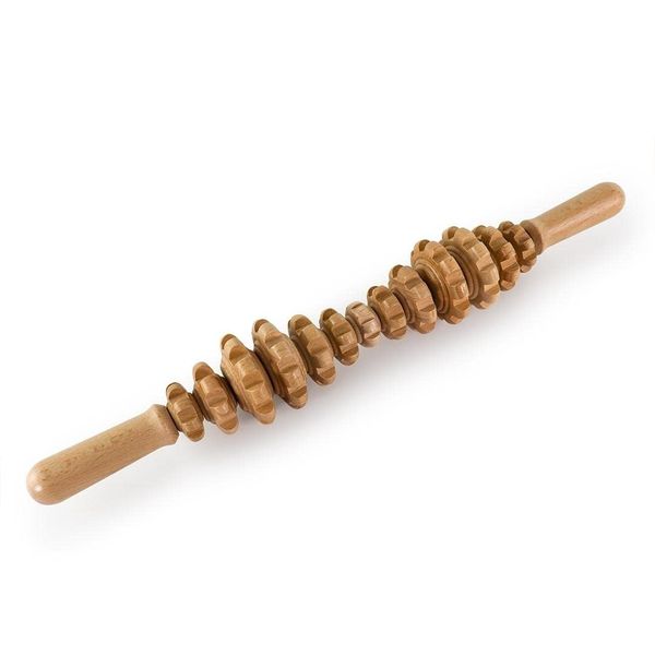 Anti-Cellulite-Roller, asphärisch, Anti-Cellulite-Therapie, straffend, Massageroller, 100 % natürliches Holz, Maderotherapie