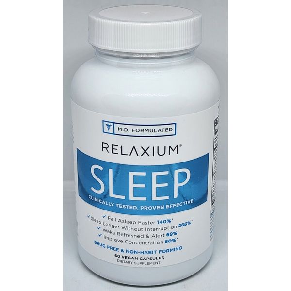 RELAXIUM Sleep Professional Strength All Natural Sleep Aid 60 Capsules 08/2024