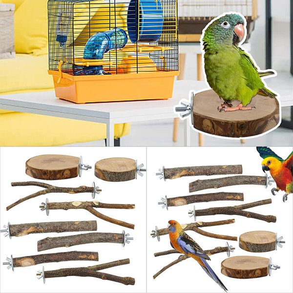 Bird Perch Bird Branch Wooden Pet Bird Toy for Parakeet Conure Budgie RXX