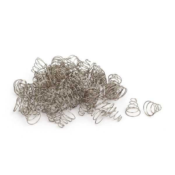 Sourcingmap 11mmx5.5mmx11mm Metal Taper Conical Compression Spring Silver Tone 60 pcs