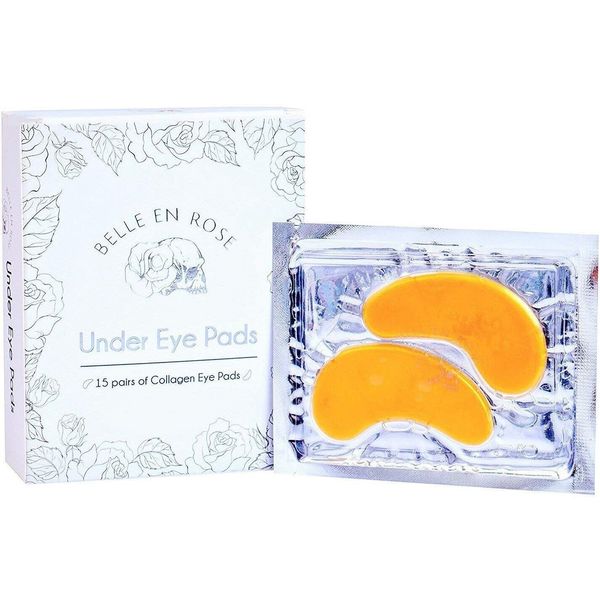 Belle En Rose Collagen Under Eye Pads 15 Pairs Natural,Hydrating,Anti Wrinkles