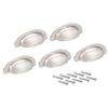 Sourcingmap Cup Drawer Pulls, Kitchen Cabinet Dresser Pull Handles Silvery, 2.71" Hole Centers, 5 Pack