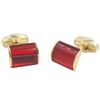 AUSCUFFLINKS 40th Anniversary Ruby Wedding Gift Husband | Cufflinks Gold Edge Red Cuff Links