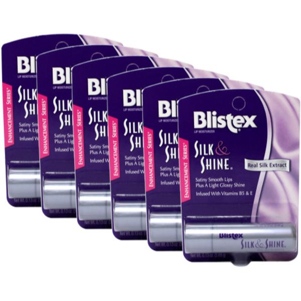 6 Pack Blistex Silk & Shine Lip Protectant Balm 0.13 Oz Each