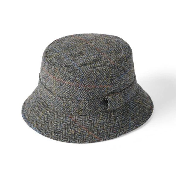 Failsworth Grouse Harris Tweed Bucket Hat Grey/Blue Size M