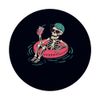 Lustiges Skelett Pool Float Sommer Urlaub Retro Strand PopSockets Klebender PopGrip