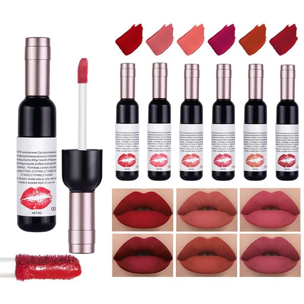 Liquid Lippenstift HOUSN Mini Lippenstift Matt Lippenstift 6 Farben Lipgloss Set Flüssiges Lippenstift Set Antihaftbecher Lippenstift Langanhaltend Antihaft Tasse flüssiger Wein-Lippenstift Geschenk