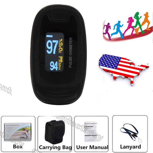 USA OLED Fingertip Pulse Oximeter Finger Blood Oxygen SpO2 PR Heart Rate Monitor