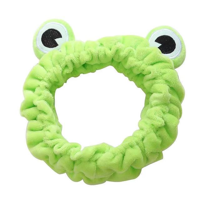 Jowmoy Frog Headband,Green Frog Eye Elastic Headband, Headband to Wash Face for Women Makeup Shower Spa Headband