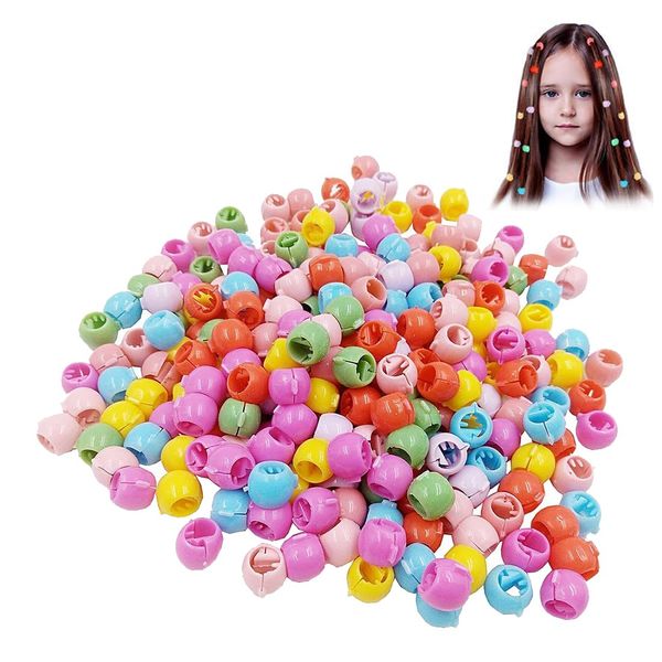 OSUWLSI 100 Stück Mini Haar Klammer, Bunt Mini Haarclips, Perle Haar Nadeln Kunststoff, Regenbogen Perlen Clip Haarkrallen Haarschmuck für Kinder Mädchen Frauen