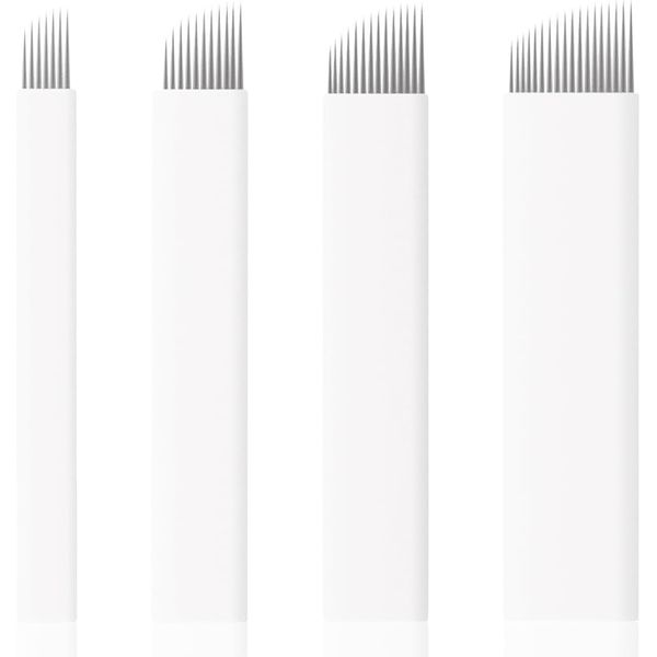 80Pcs Microblading Needles, Eyebrow Microblade Tattoo Needles, Microblading Blades Microblading Supplies (7, 12, 14, 18)
