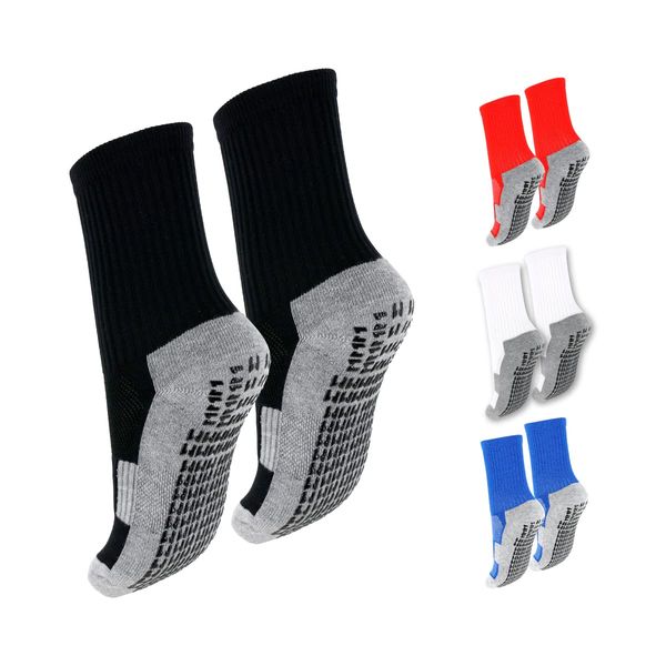 753japan Soccer Socks, Juniors, Sports, Anti-Slip, Ankle Support, Kids, Socks, 7.5-9.4 inches (19-24 cm), Futsal, Tennis, Basketball, Black 19cm-24cm